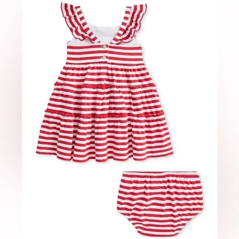 Ralph Lauren Baby Girls Ruffled Jersey Dress, 6M - NWT